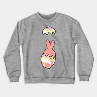 Rose Easter Bunny Rabbit Popping out of Funny Easter Egg Crewneck Sweatshirt